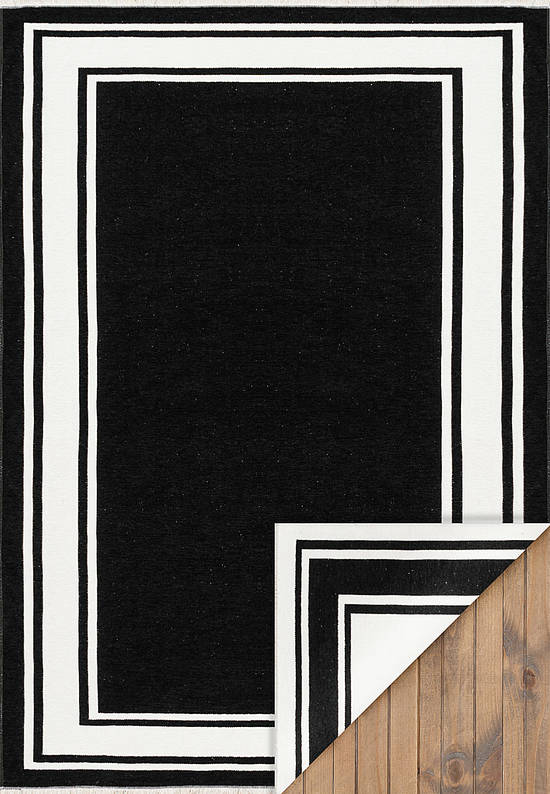 Двусторонний безворсовый ковер NK 06 Black White
