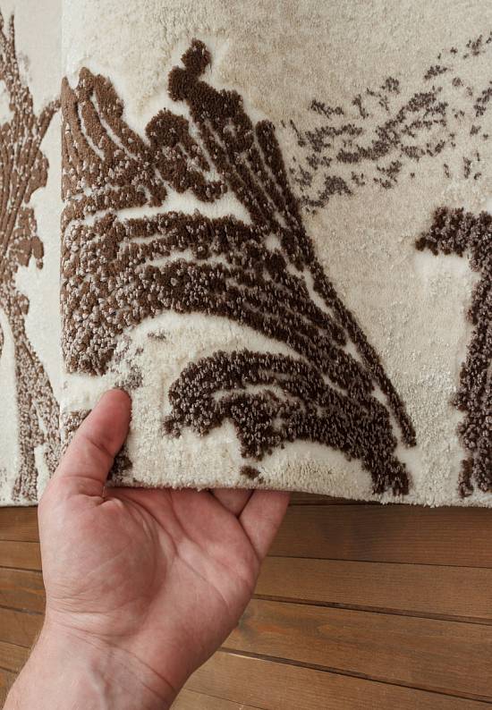 Синтетический ковер 0201KJ-Beige-Brown