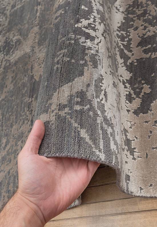 Дизайнерский ковер ручной работы 8/8-RWB ESK-411-Medium Gray/White Sand