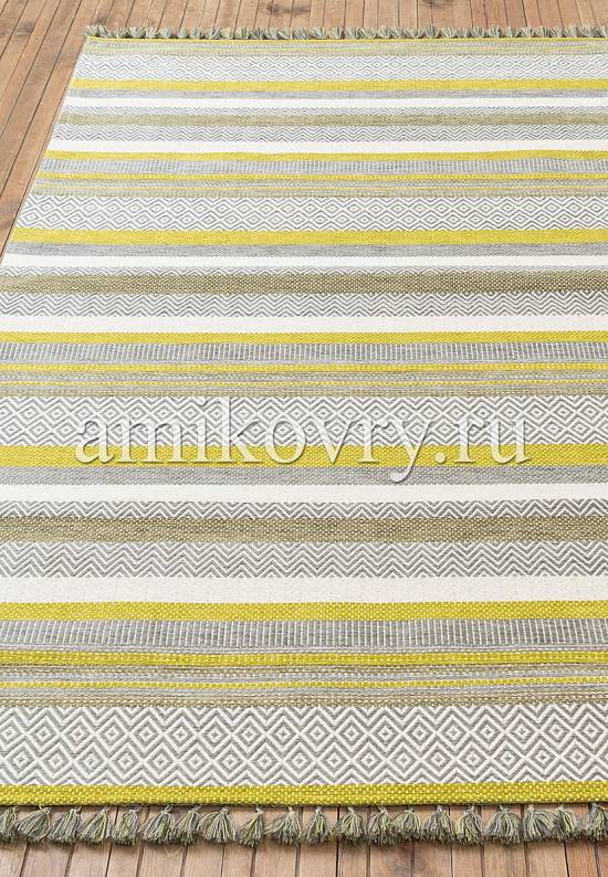 Турецкий ковер-циновка в полоску с бахромой AZ 01 Green