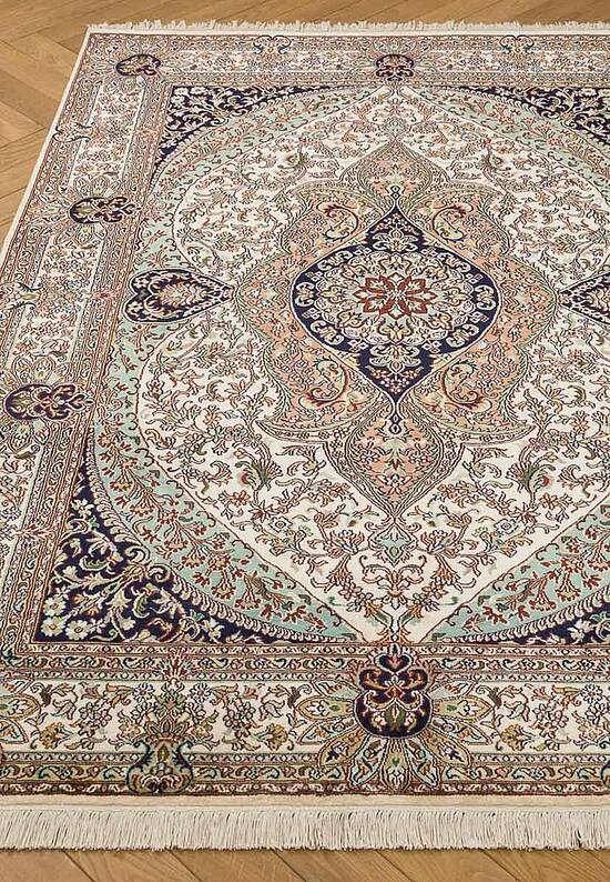 Шелковый ковер ручной работы IIST-GI9CKE92J Kashan Blue