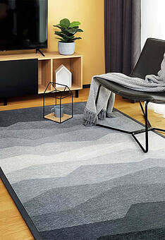 безворсовый ковер в интерьере лицевой стороной Smart Weave Merise-Grey