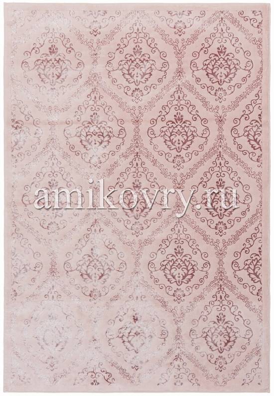 Турецкий ковер из хлопка и вискозы Damask Pembe