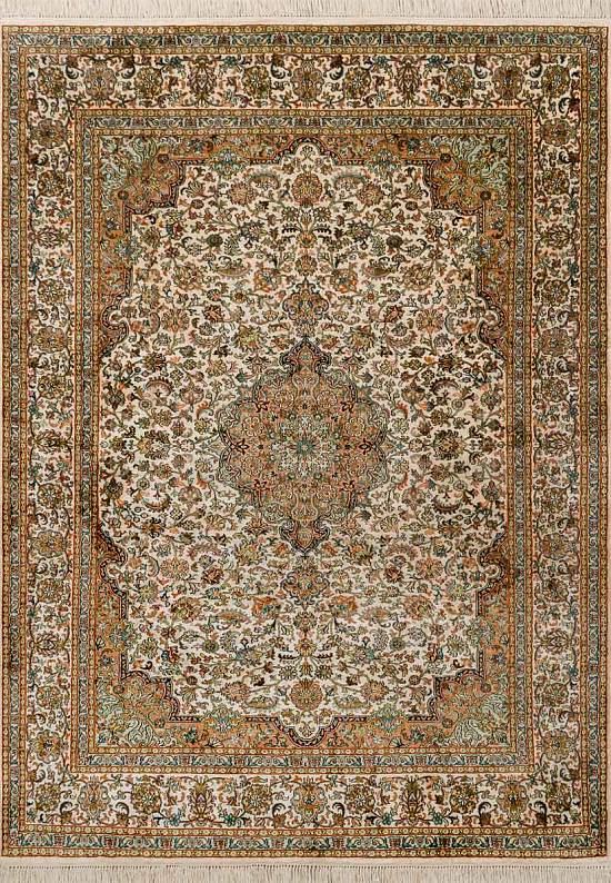 Шелковый ковер ручной работы из Индии 244199-Shiraz beige/rust