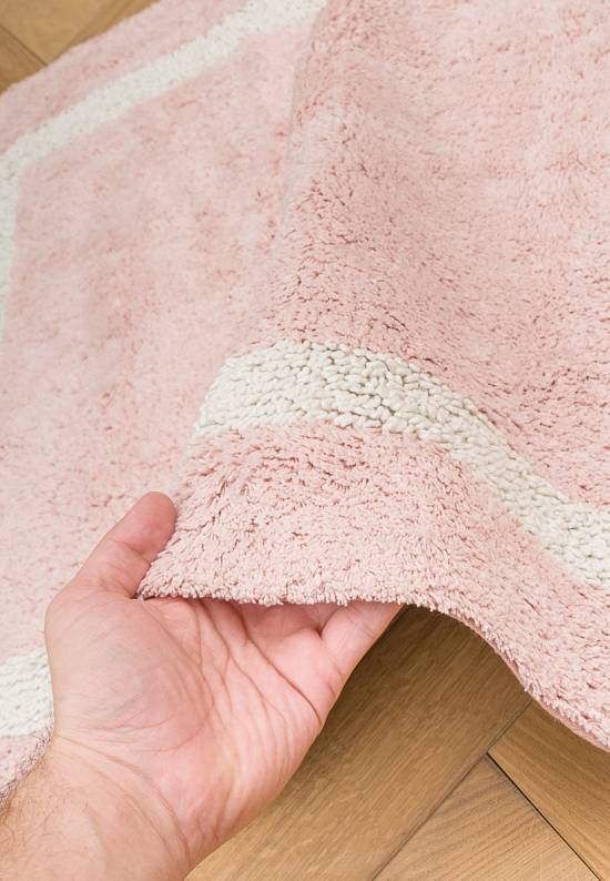 Розовый коврик для ванной из хлопка Liberte-Beige