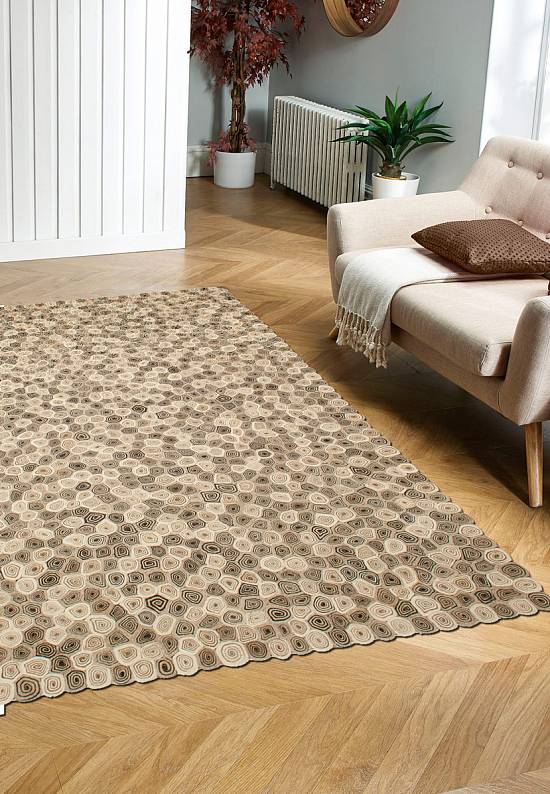 Ковер ручной работы с рельефом Chakri/Glued-Ivory Brown