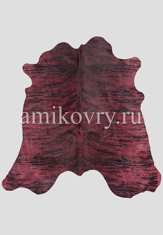 Натуральная шкура коровы Полосы чёрные на лиловом 1