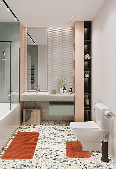 комплект ковриков для ванной в интерьере Confetti Bath Maximus Symphony 2505 Ginger PS