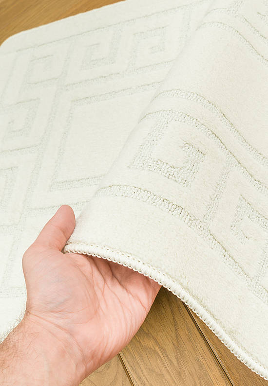 Белый коврик для ванной Ethnic 2581 Pearl White