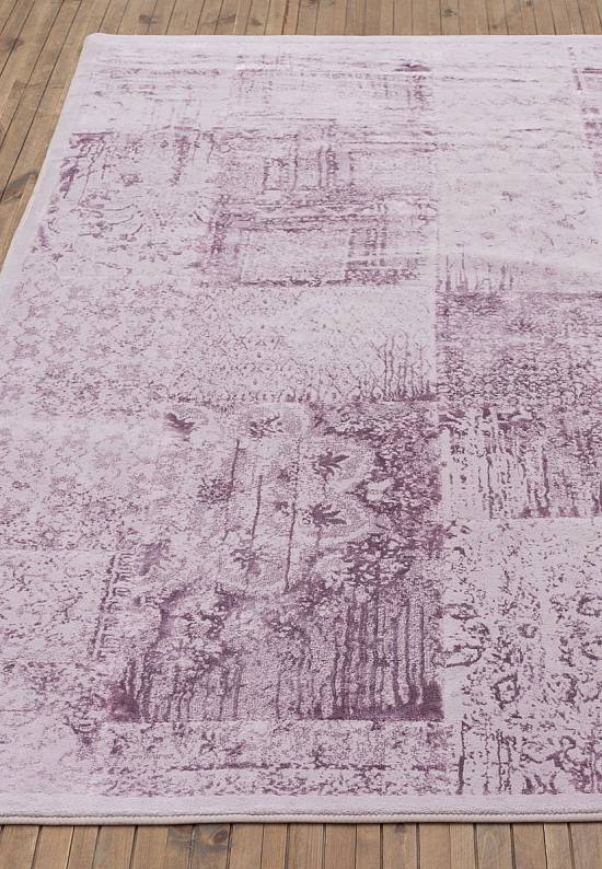 Турецкий ковер из хлопка и вискозы Patchwork L.Damson
