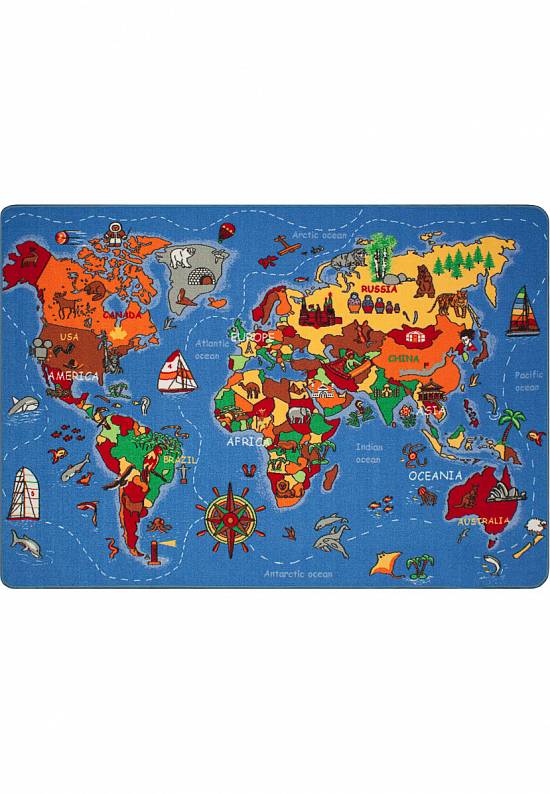 Детский игровой коврик с картой Blue Card Blue-G9
