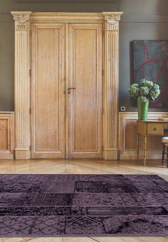 Турецкий ковер из хлопка и вискозы Patchwork Damson