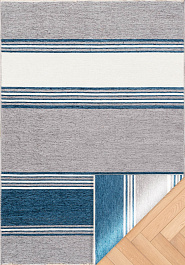 дизайн двустороннего безворсового ковра Noa Kilim NK 07 Navy White