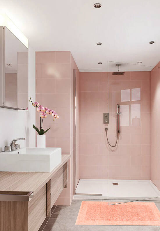 Двусторонний коврик для ванной  Natura Heavy 1687 D.Salmon