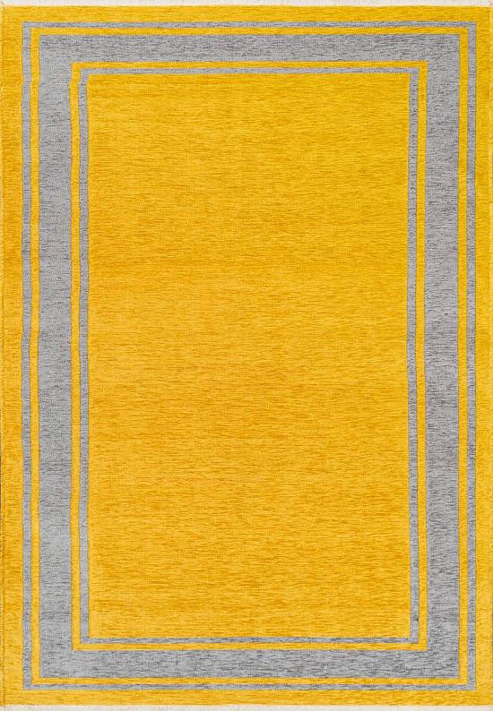 Двусторонний безворсовый ковер из шенилла NK 06 Grey Yellow