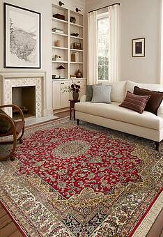 ковер в интерьере Cashmir IIST-GI9KK2NKN Kashan Red