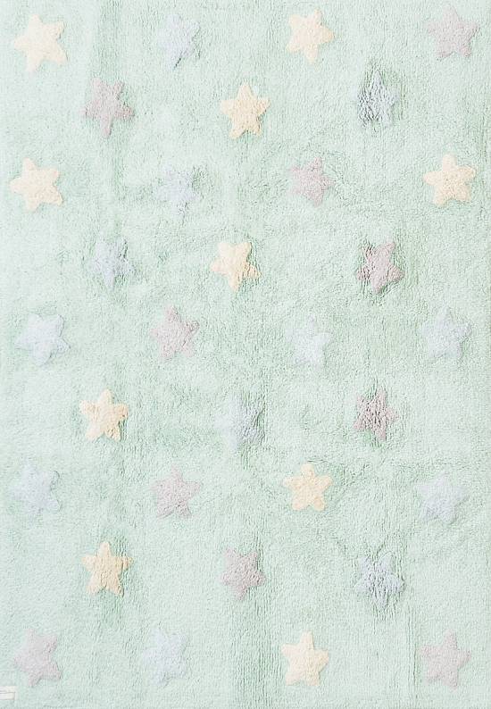 Детский стираемый ковер Stars Tricolor Mint