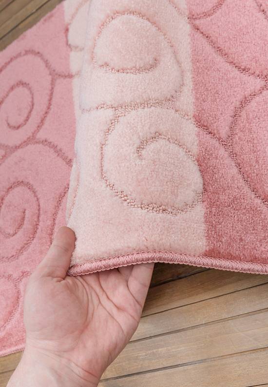 Розовый комплект ковриков для ванной и туалета Sile 2580 Dusty Rose PS