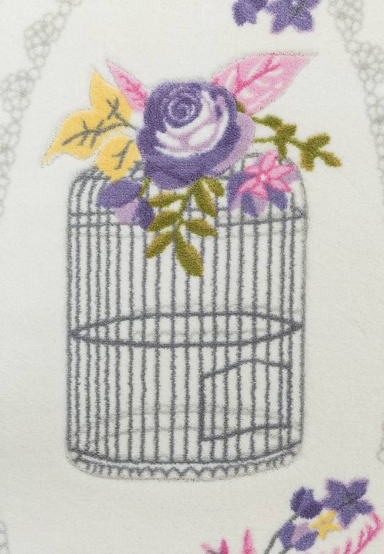 Белый коврик для ванной  Flower Cage 01 Purple