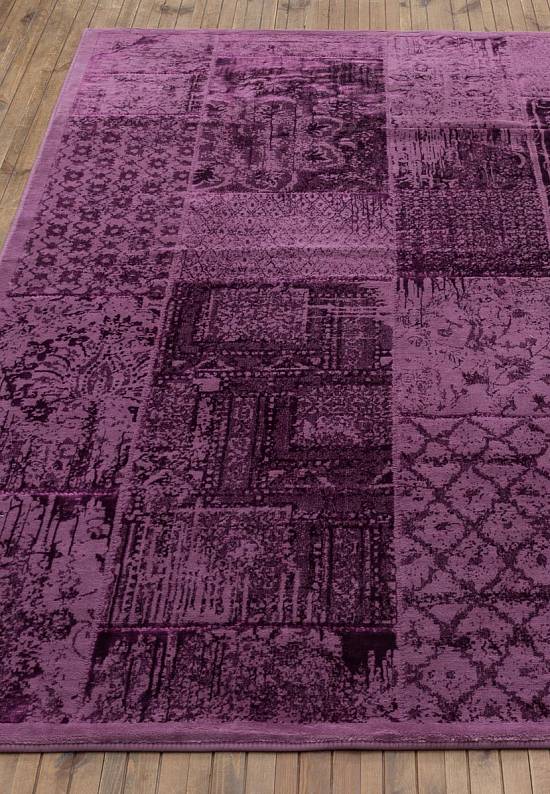 Турецкий ковер из хлопка и вискозы Patchwork Cherry