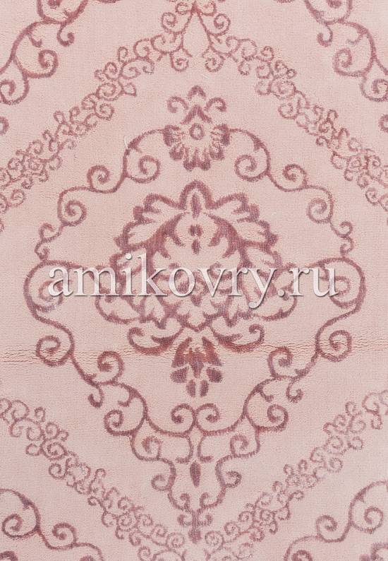 Турецкий ковер из хлопка и вискозы Damask Pembe