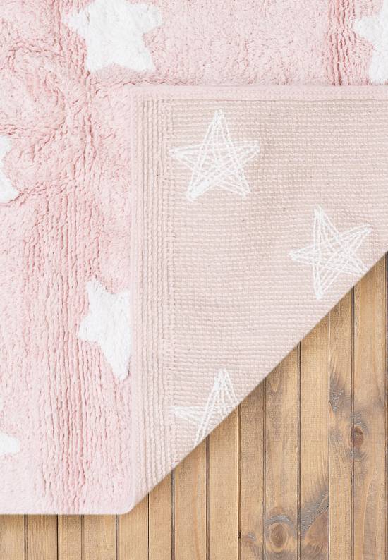 Детский стираемый ковер Stars Pink-White C-R-SW