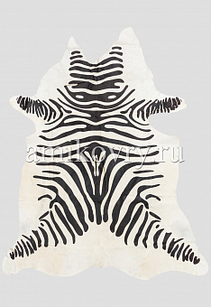 Натуральная шкура коровы Имитация зебры чёрно-белая 15