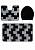 Комплект ковриков для ванной и туалета Bornova 2513 Black BQF