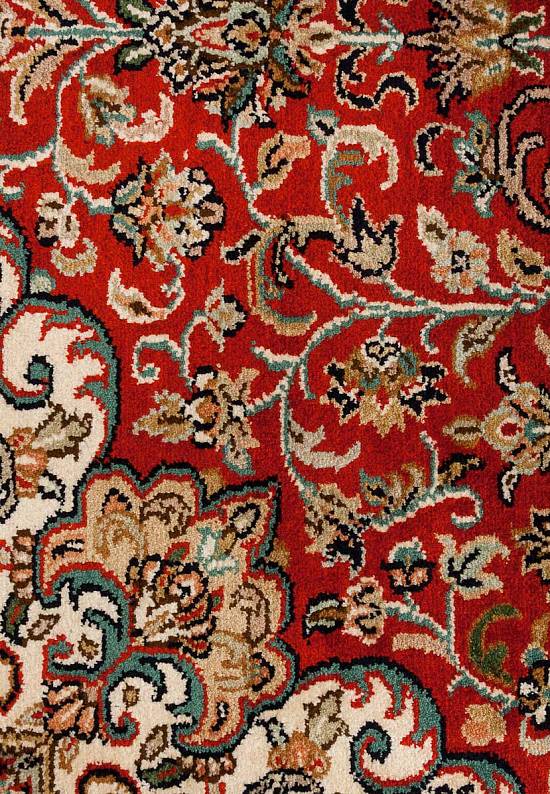 Шелковый ковер ручной работы из Индии 244168-Keshan red/beige