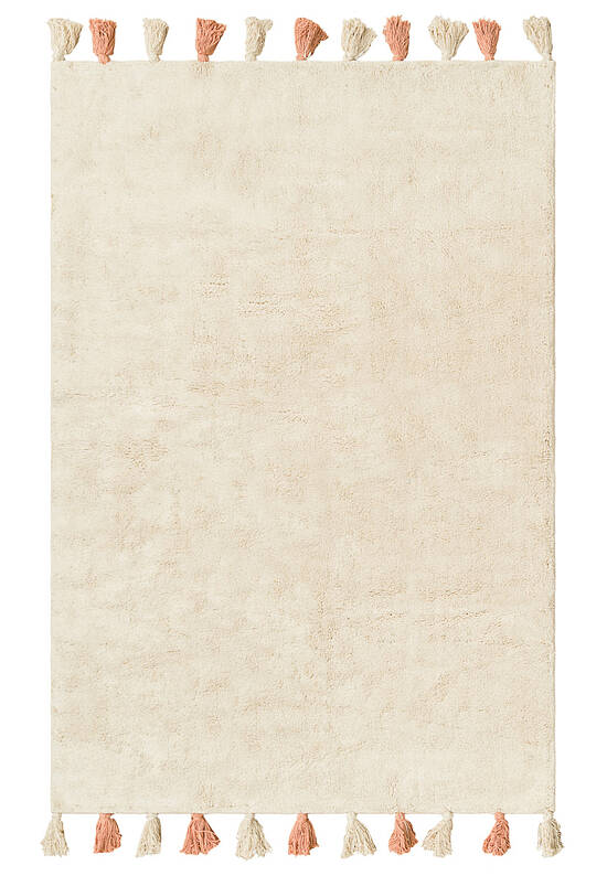 Современный хлопковый ковер Colorful White Pink