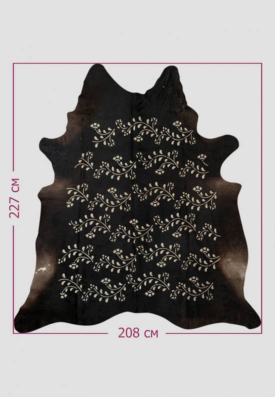 Натуральная шкура коровы хай-тек Sasha D16 black 366