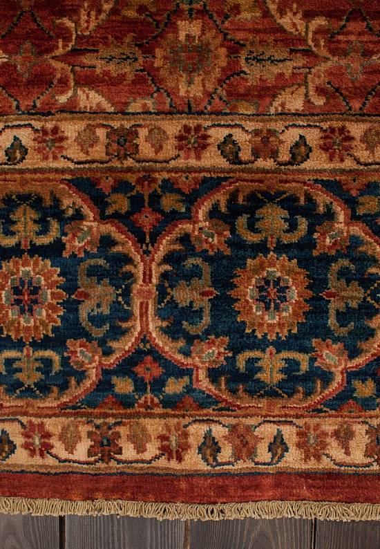 Индийский ковер ручной работы 10 /14 Moghal 36-Rust/Blue