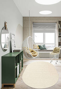 ковер в интерьере Flow Wool OF3377-O242 овал