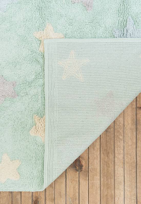 Детский стираемый ковер Stars Tricolor Mint
