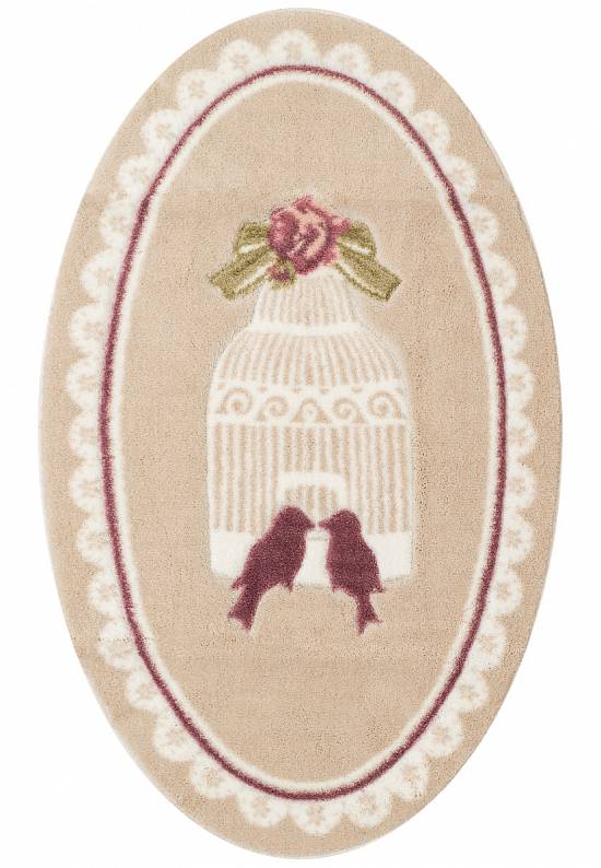 Бежевый коврик для ванной Bird Cage 02 Beige