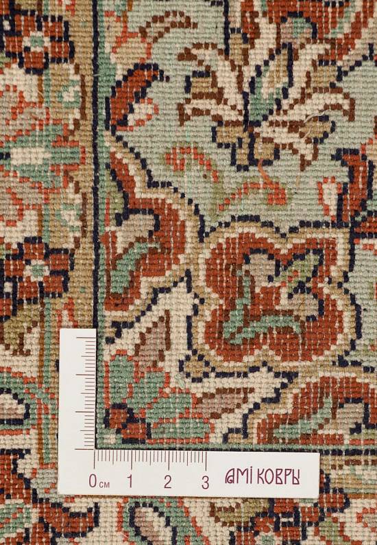 Шелковый ковер ручной работы из Индии 244073-Nain red/beige