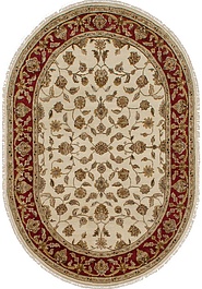 дизайн ковра Kashan gold 10/10 CH-102-3-Ivory/Red овал