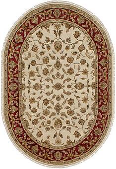 дизайн ковра Kashan gold 10/10 CH-102-3-Ivory/Red овал