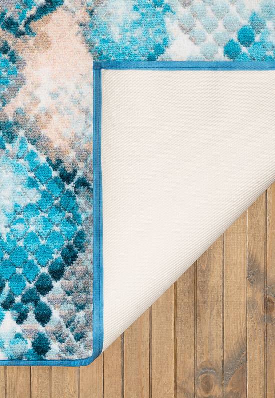 Голубой коврик для ванной Snakeskin 01 Blue