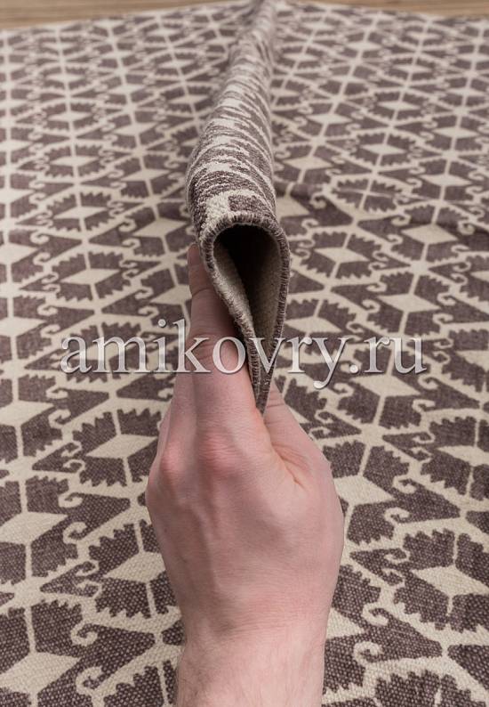 Безворсовый ковер ручной работы из Индии JHC-07 natural-chocolate kilim discount2