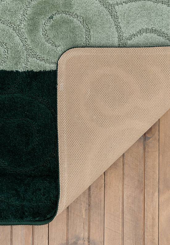 Зеленый комплект ковриков для ванной и туалета Sile 2536 Hunter Green BQF