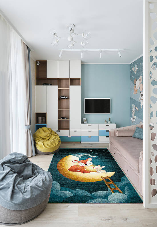 Недорогой синтетический ковер C226-Blue