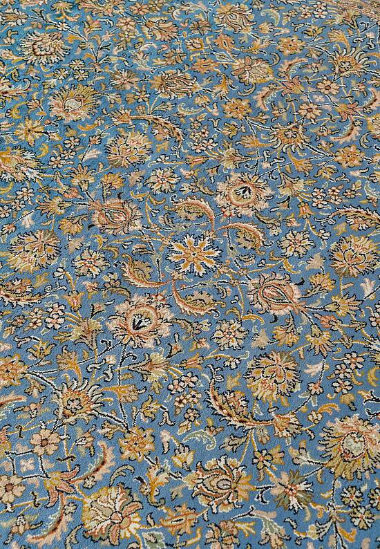 Шелковый ковер ручной работы 474885 Blue