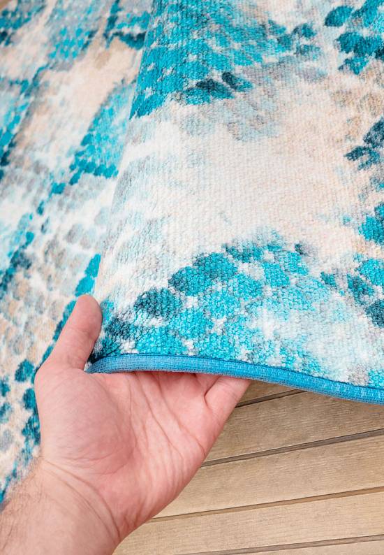 Квадратный коврик для ванной Snakeskin 01 Blue