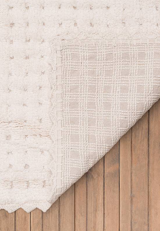 Белый комплект ковриков для ванной и туалета Garnet-Cream