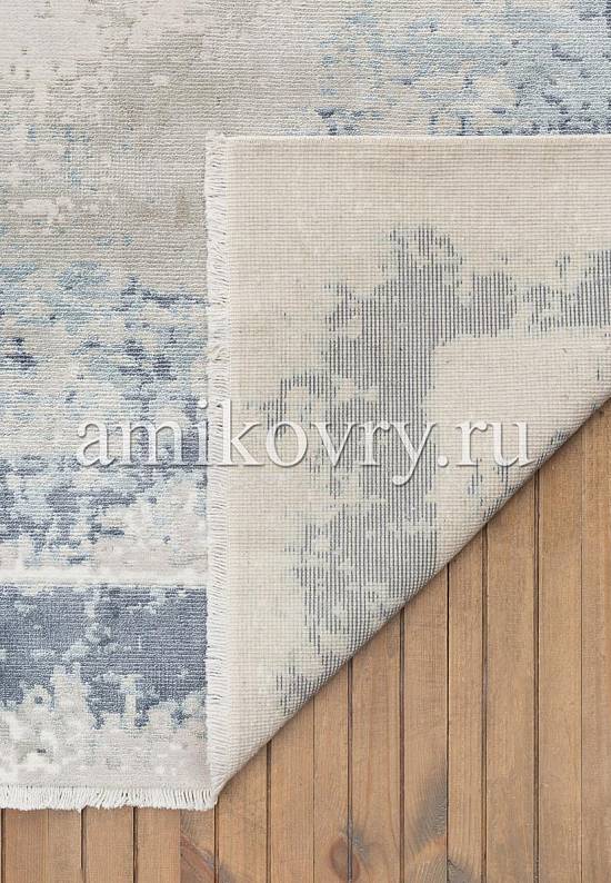 Винтажный турецкий ковер из шерсти и вискозы 637-Beige Blue