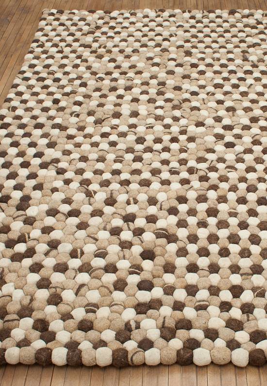 Ковер ручной работы с рельефом Pebble Rug-Brown