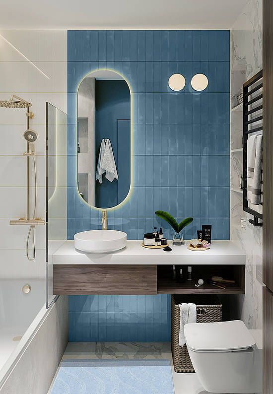 Голубой коврик для ванной Symphony 2522 Baby Blue
