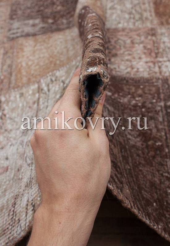 Безворсовый ковер-пэчворк ручной работы 022-Anthracite