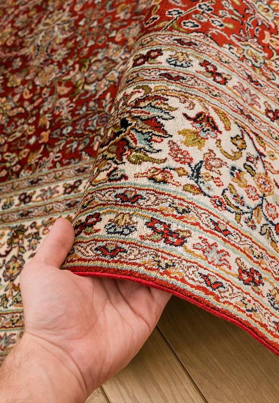 Шелковый ковер ручной работы из Индии 242882-Afshar red/beige